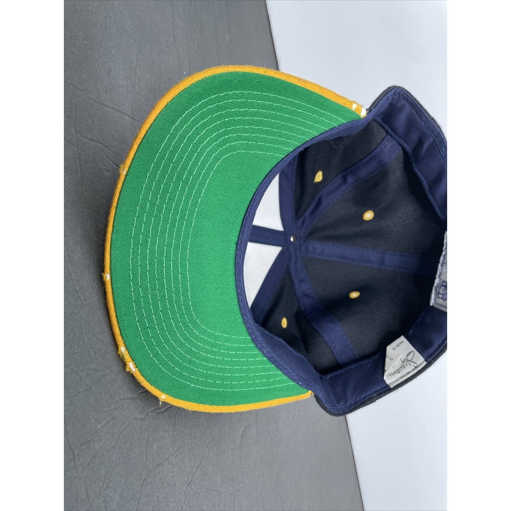 Vintage Notre Dame Fighting Irish Hat Cap Fitted 7 1/4 Mens NCAA College Blue - Picture 5 of 8